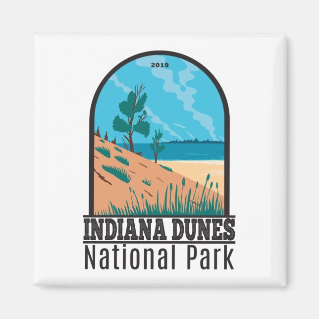 Indiana Dunes Nationalpark Vintag Magnet (Vorne)