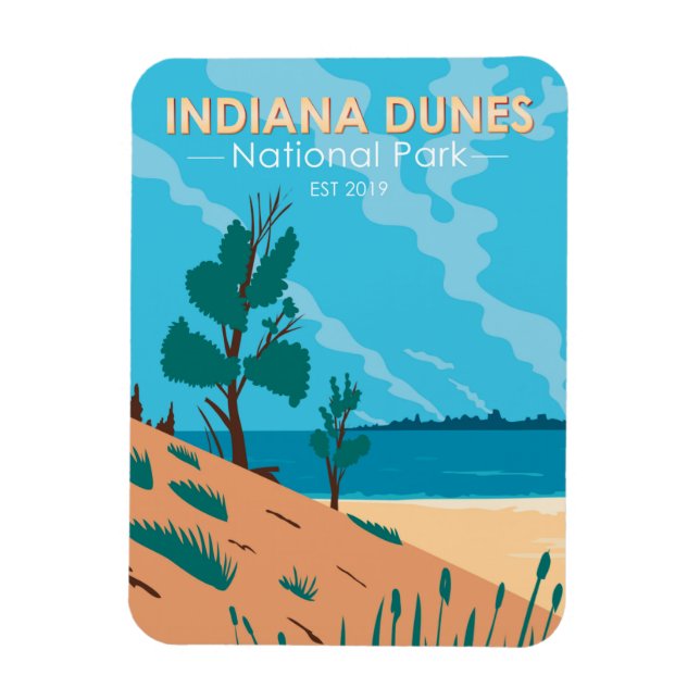 Indiana Dunes Nationalpark Vintag Magnet (Vertikal)