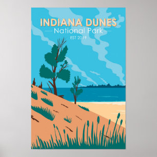Indiana Dunes Nationalpark Vintag Poster