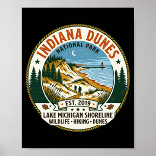 Indiana Dunes Nationalpark Vintage-Wanderung Poster