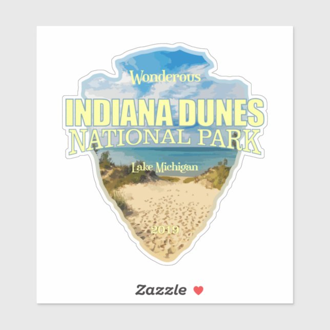 Indiana Dunes NP (Pfeilspitzen) Aufkleber (Blatt)