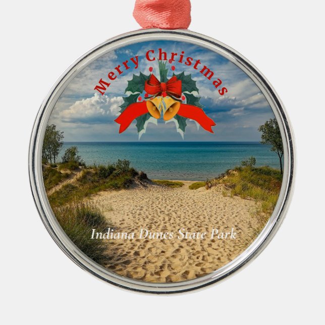 Indiana Dunes Staat Park Weihnachten Ornament Aus Metall (Vorne)