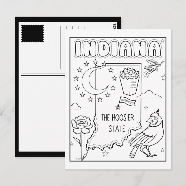 Indiana-Farbkollage Postkarte (Vorne/Hinten)
