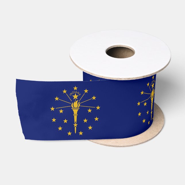Indiana Flag & America Staaten USA - Reise/Sport Satinband (Spule)