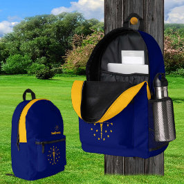 Indiana Flag Backpack, USA, Indiana Bag, Bedruckter Rucksack