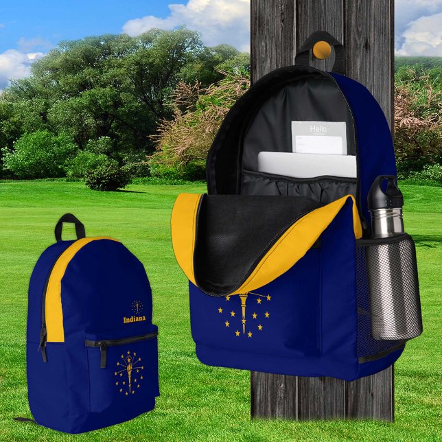 Indiana Flag Backpack, USA, Indiana Bag, Bedruckter Rucksack (Von Creator hochgeladen)