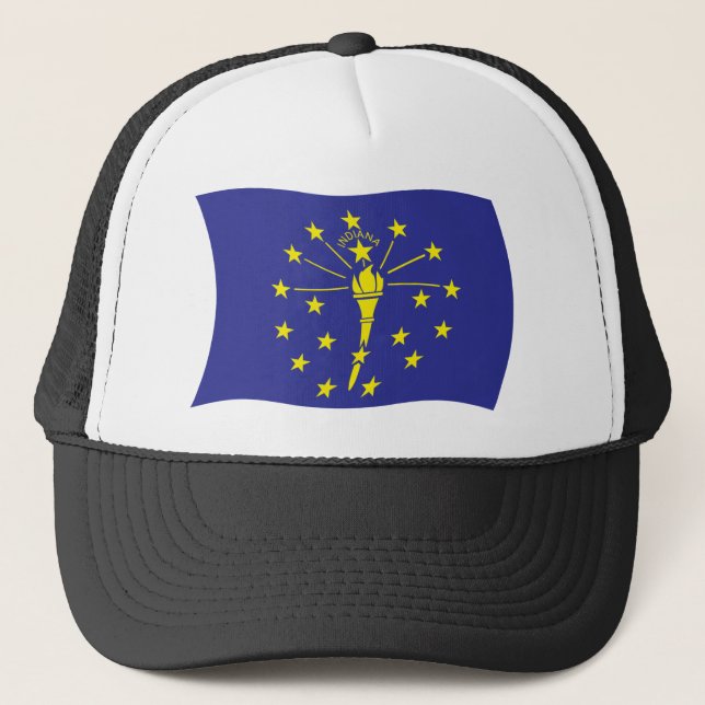 Indiana Flag Hat Truckerkappe (Vorderseite)
