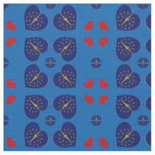 Indiana Flag & Indiana Hearts mode Fabric / USA Stoff