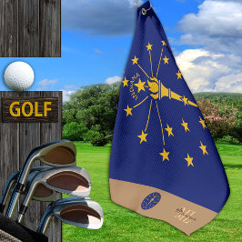 Indiana Flag & Indiana mit Monogramm / Golftücher Golfhandtuch