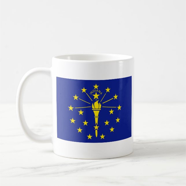 Indiana Flag + Map Tasse (Links)