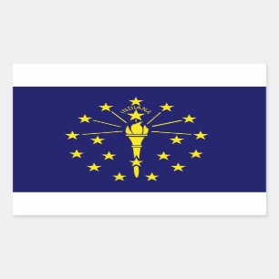 Indiana-Flagge Rechteckiger Aufkleber