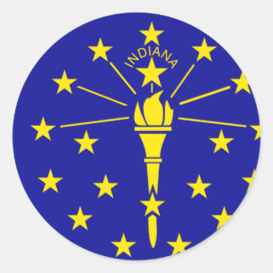Indiana-Flagge Runder Aufkleber