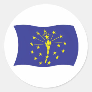Indiana-Flaggenaufkleber Runder Aufkleber
