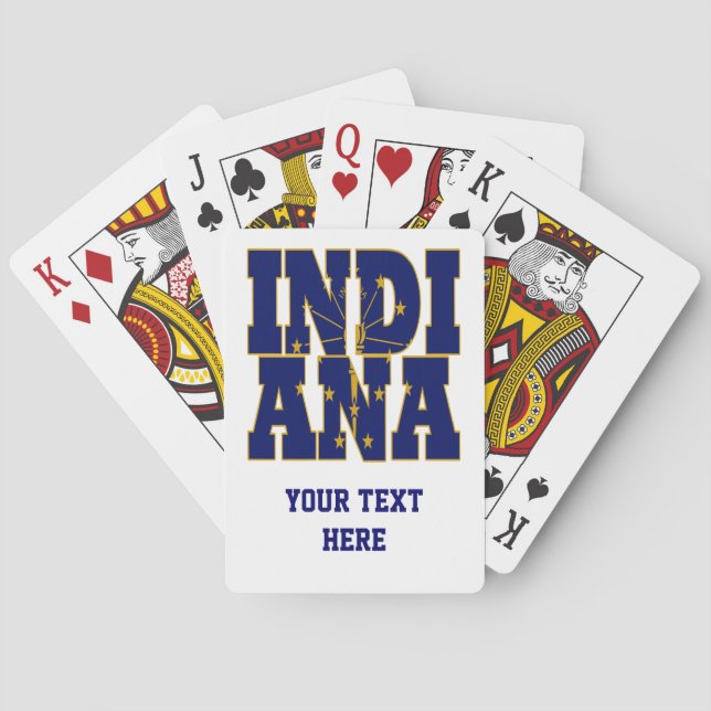 Indiana-Flaggentext Spielkarten (Rückseite)