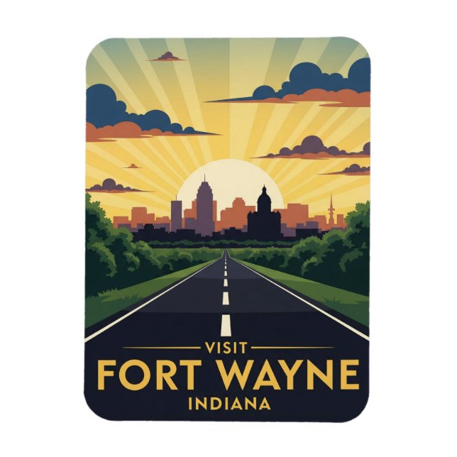 Indiana Fort Wayne Travel Magnet (Vertikal)