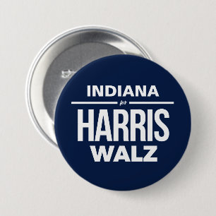 Indiana für Harris Walz Button