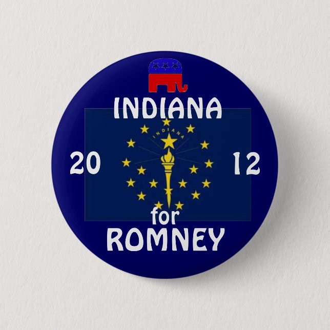 Indiana für Romney 2012 Button (Vorderseite)