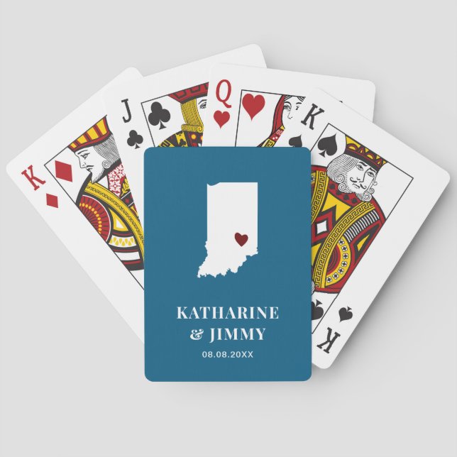 Indiana Gastgeschenk Hochzeit Deck Karten, Staat K Spielkarten (Rückseite)