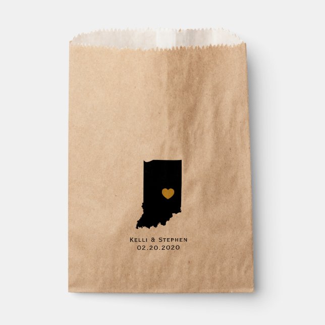 Indiana Gastgeschenk Hochzeit Leckerei Säcke, Gesc Geschenktütchen (Vorderseite)
