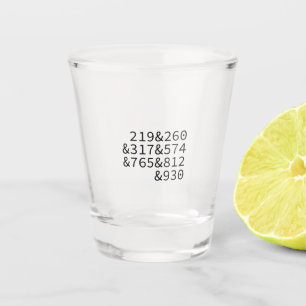 Indiana-Gebietskodes Schnapsglas