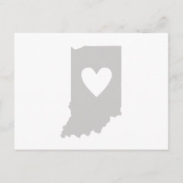 Indiana Gray Staat Map Shape Hoosier Heart Cutout Postkarte