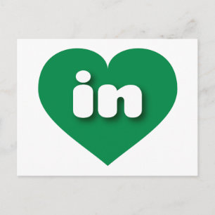 Indiana - Grünes Herz - I Liebe Postkarte