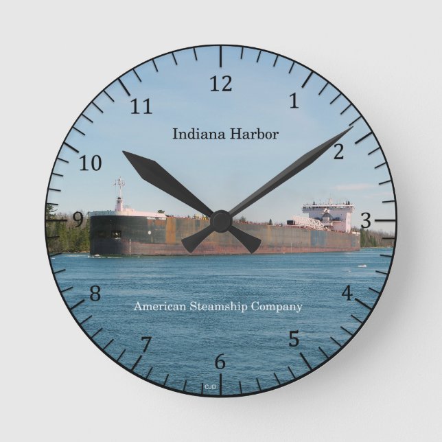 Indiana Harbor clock Runde Wanduhr (Vorderseite)