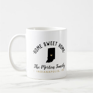 Indiana Home Sweet Home Famille Monogramme Mug