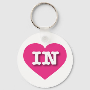 Indiana Hot Pink Heart - I Liebe IN Schlüsselanhänger