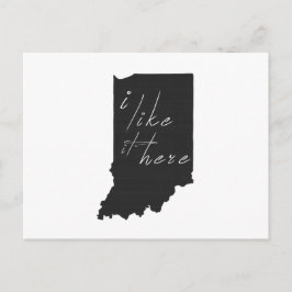 Indiana I like it Here Staat Shaped Chalkboard Postkarte