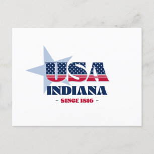 Indiana in Rot, Weiß und Blau Postkarte