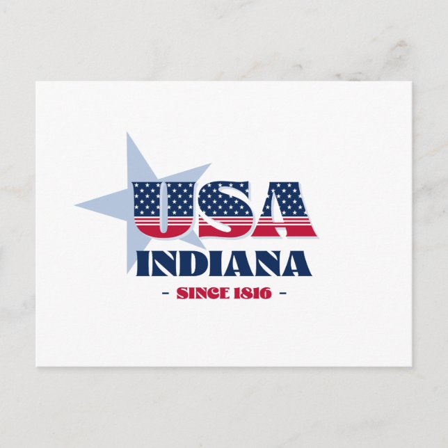 Indiana in Rot, Weiß und Blau Postkarte (Vorderseite)