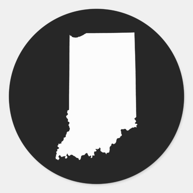 Indiana in Weiß und Schwarz Runder Aufkleber (Vorderseite)
