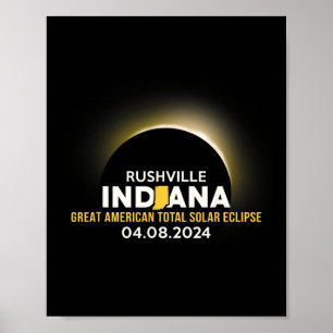 Indiana insgesamt Solar Eclipse 2024 Poster