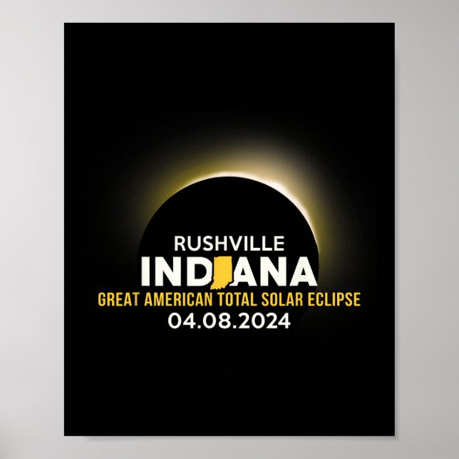 Indiana insgesamt Solar Eclipse 2024 Poster (Vorne)