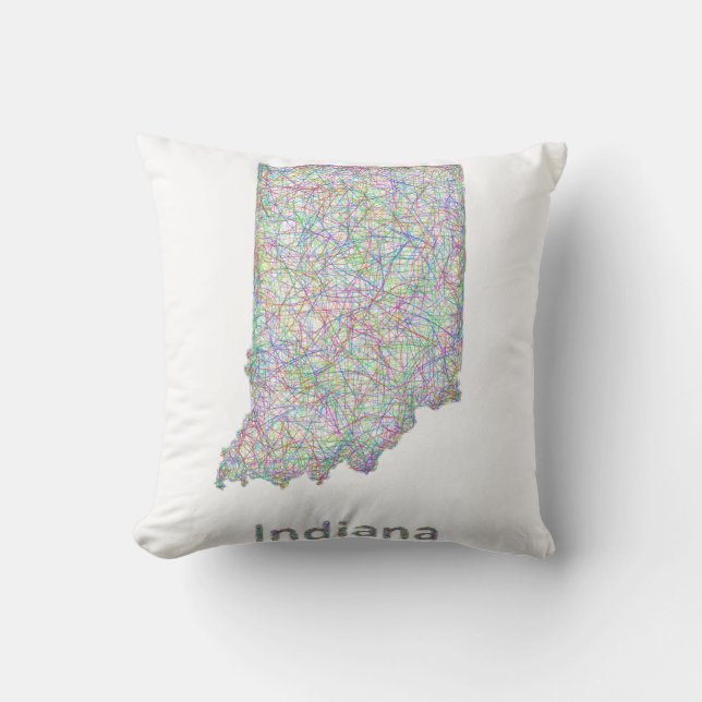 Indiana-Karte Kissen (Vorderseite)