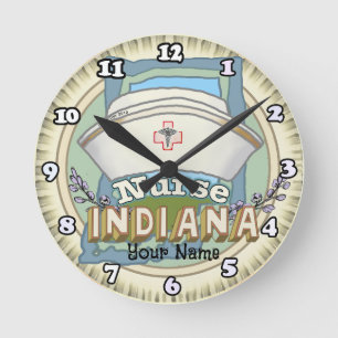 Indiana Krankenschwester Runde Wanduhr