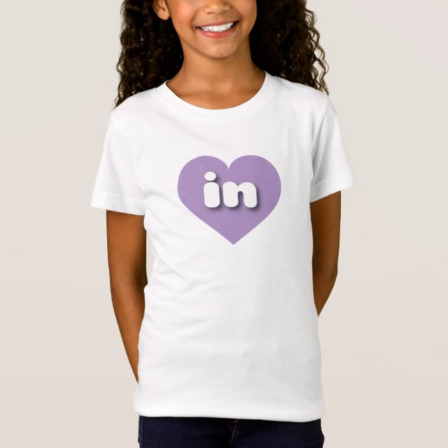 Indiana-Lavendelherz - I Liebe in T-Shirt (Vorderseite)