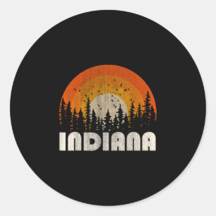 Indiana - lustige Natur Vintage Wandern 60er 70er  Runder Aufkleber