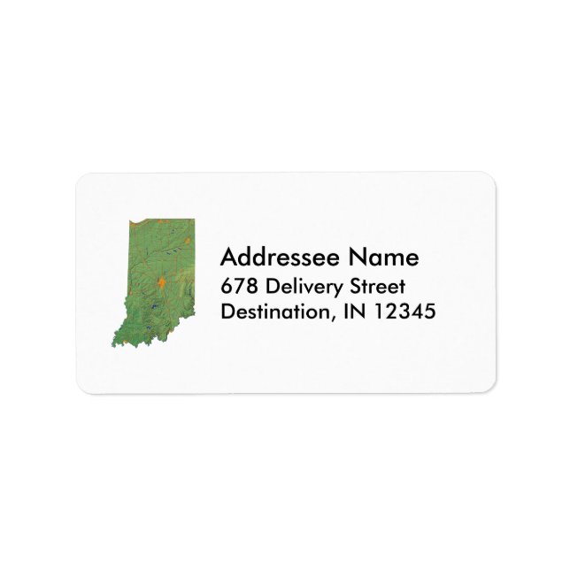 Indiana Map Address Label Adressaufkleber (Vorne)