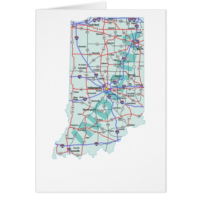Indiana Map Blank Card (Vorne)