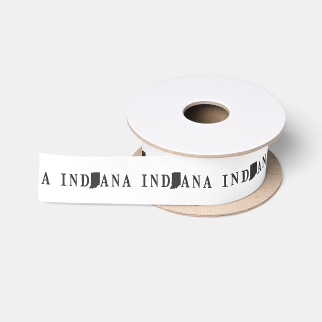 Indiana Name Staat Shaped Letter Word Art Black Satinband (Spule)