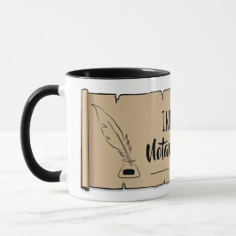 Indiana Notary Public Scroll Feather Quill Tasse