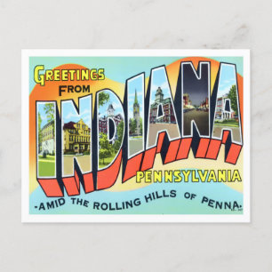 Indiana, Pennsylvania Vintage-Großbuchstaben-Postk Postkarte