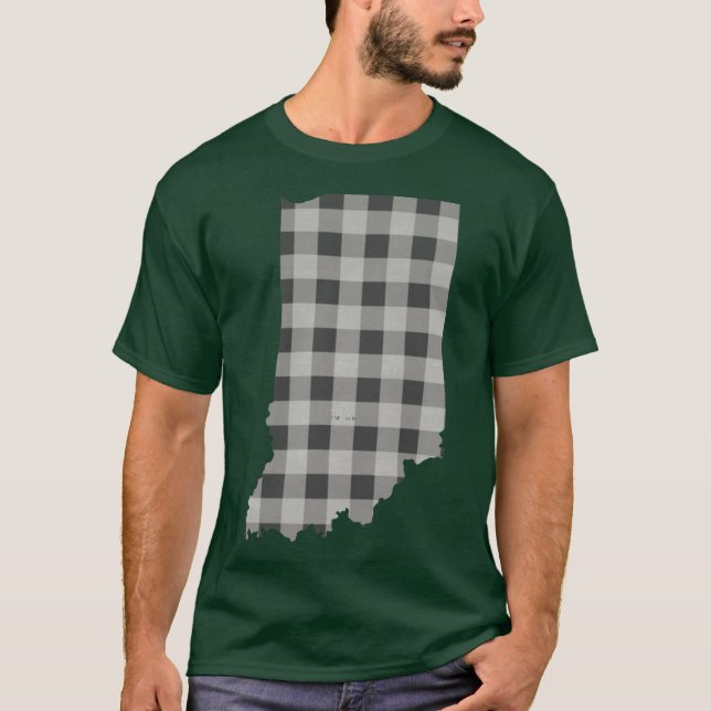 Indiana Plaid in Gray T-Shirt (Vorderseite)