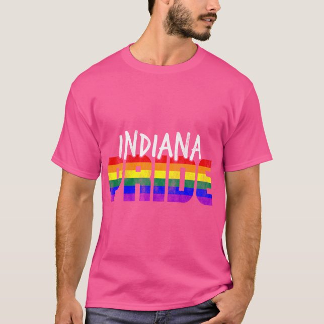 Indiana Pride LGBT Flag T-Shirt (Vorderseite)