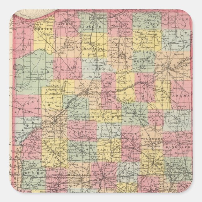 Indiana Quadratischer Aufkleber (Vorderseite)