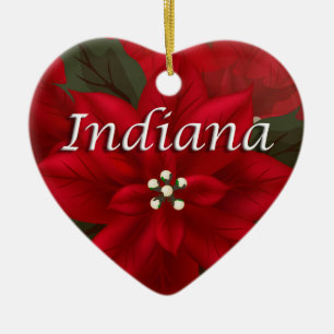 Indiana Red Poinsettia Herzenslust Keramikornament