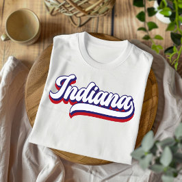 Indiana Red White and Blue Vintag Script T - Shirt