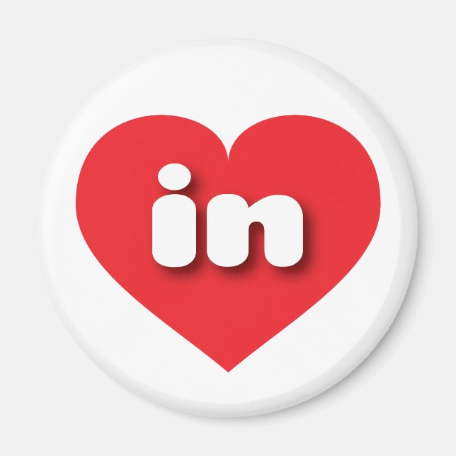 Indiana - Rotes Herz - I Liebe Magnet (Vorne)